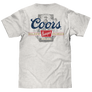 Coors Banquet Beer Front and Back Faded Graphic T-Shirt - Ash Gray