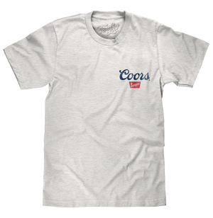 Coors Banquet Beer Front and Back Faded Graphic T-Shirt - Ash Gray