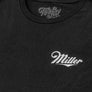 Distressed Miller High Life Logo Front and Back Print T-Shirt - Black