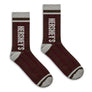 Hershey's Chocolate Candy Logo Grid Pattern Socks - Brown/Red/Gray
