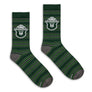 Smokey Bear Animal Mascot Striped Crew Socks - Green/Gray