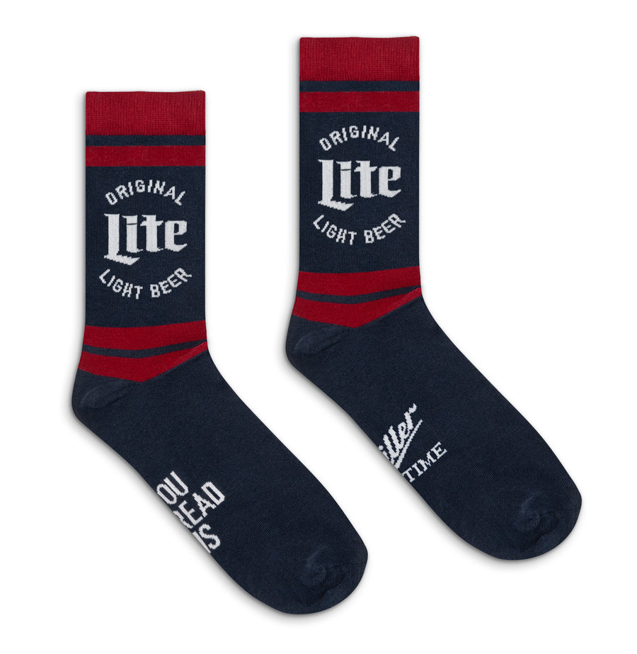 Miller Lite Original Light Beer Crew Socks - Blue/Red/White