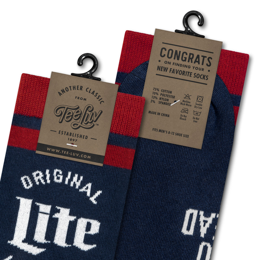 Miller Lite Original Light Beer Crew Socks - Blue/Red/White