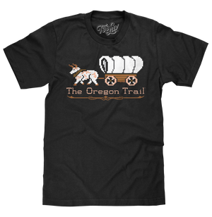 The Oregon Trail Shirt Video Game Logo T-Shirt - Black