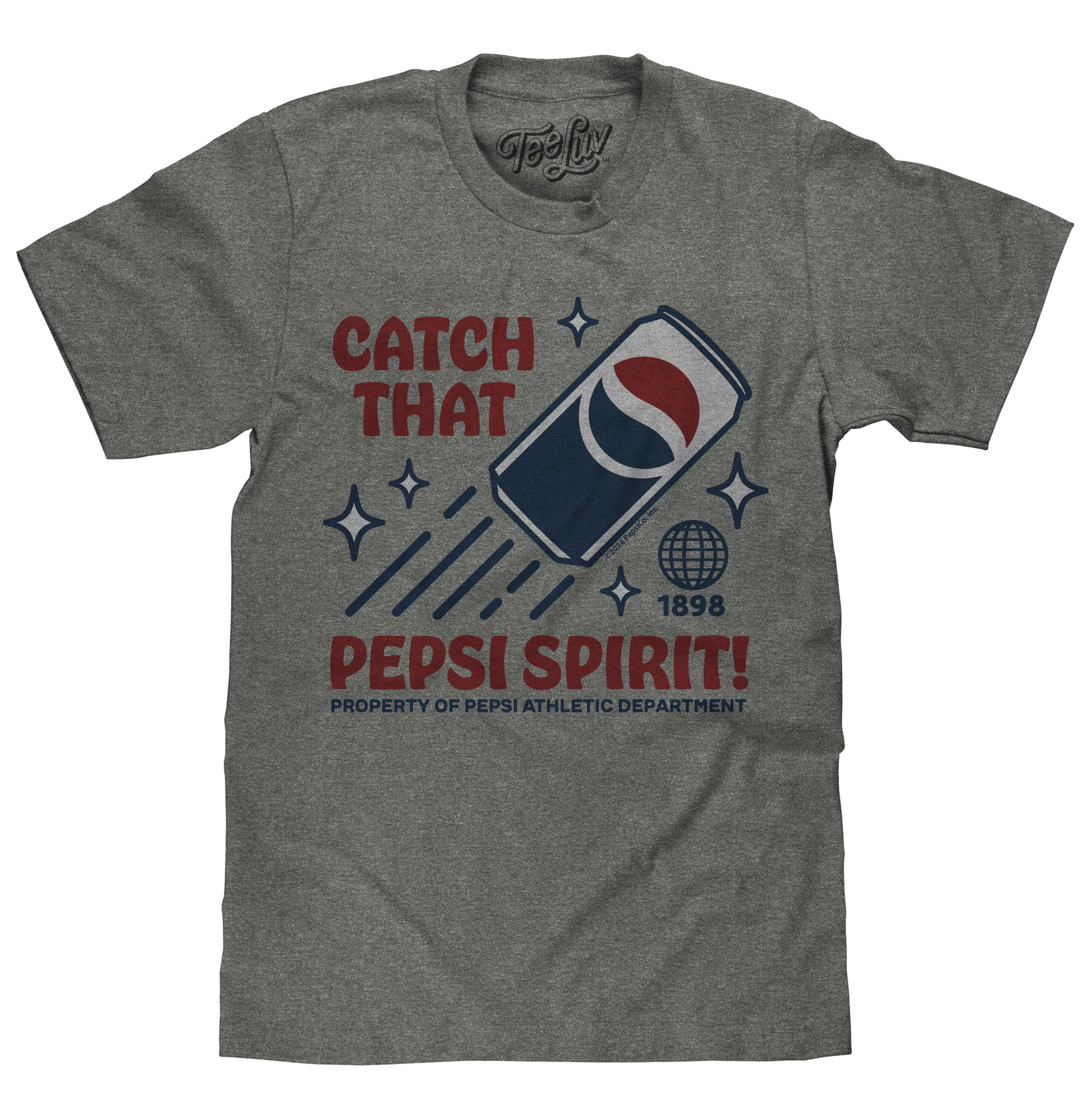 Retro Catch That Pepsi Spirit Soda Logo T-Shirt - Graphite Heather