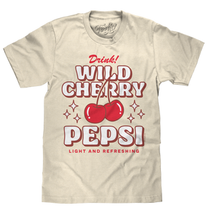 Wild Cherry Pepsi 70s Soda Logo T-Shirt - Cream