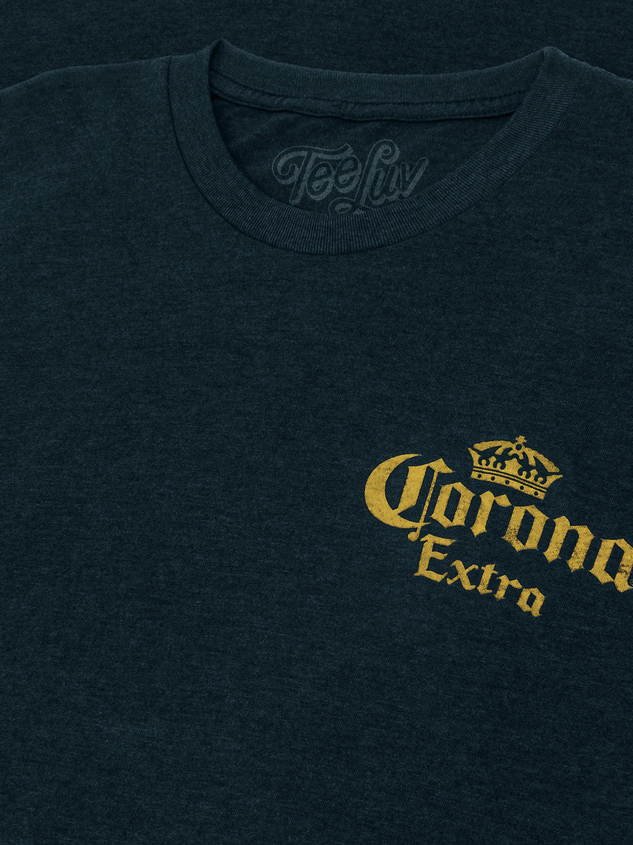 Corona Extra Front and Back Print T-Shirt - Denim Black Heather