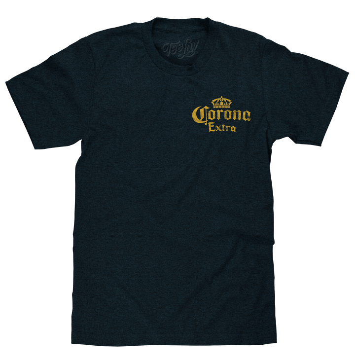 Corona Extra Front and Back Print T-Shirt - Denim Black Heather