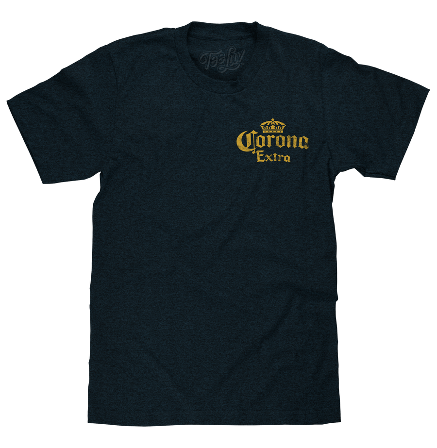 Corona Extra Front and Back Print T-Shirt - Denim Black Heather