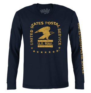 United States Postal Service Eagle Logo Long Sleeve T-Shirt - Navy Blue