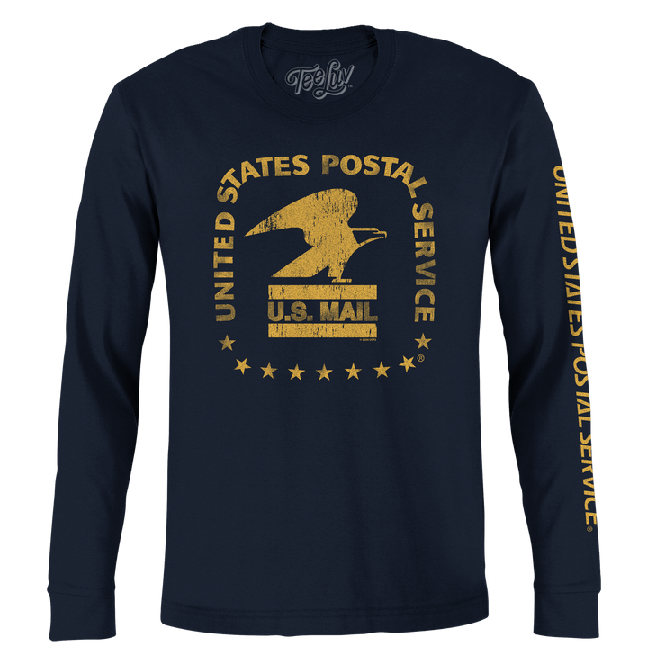 United States Postal Service Eagle Logo Long Sleeve T-Shirt - Navy Blue