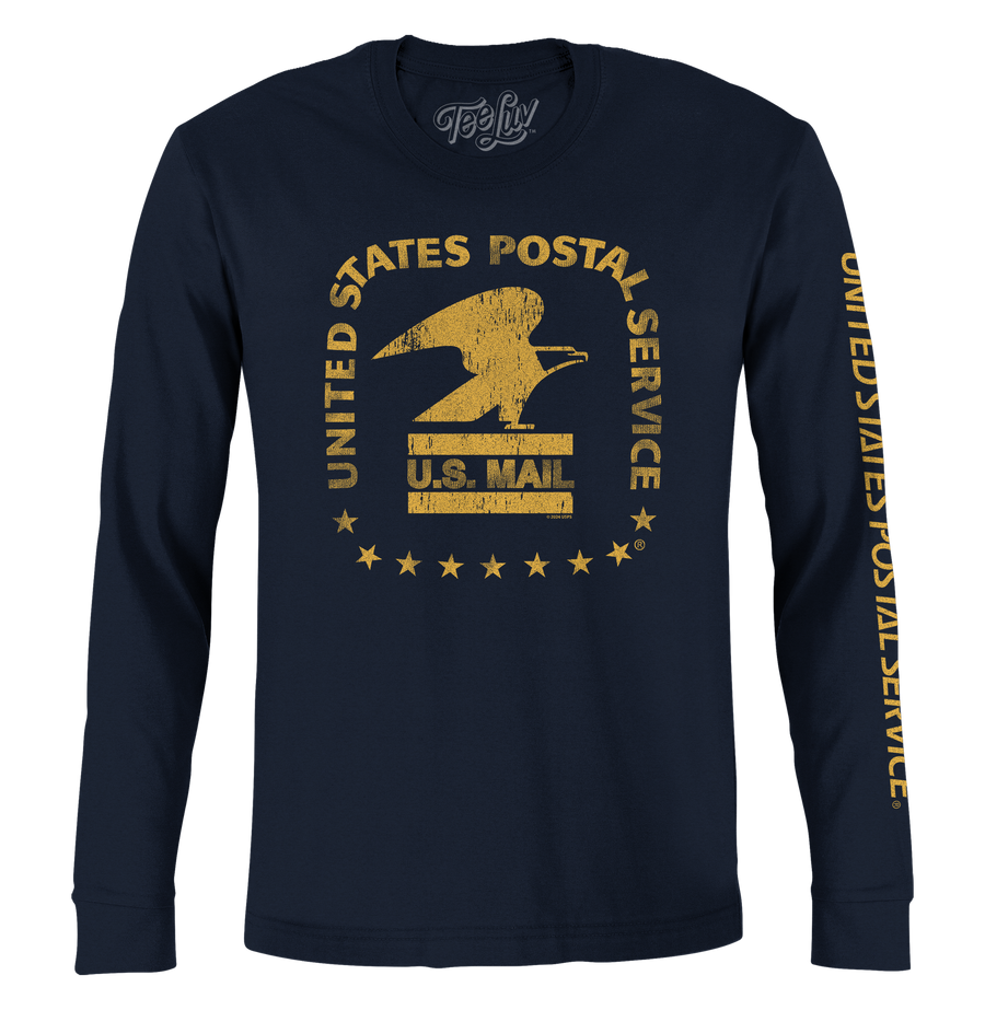 United States Postal Service Eagle Logo Long Sleeve T-Shirt - Navy Blue