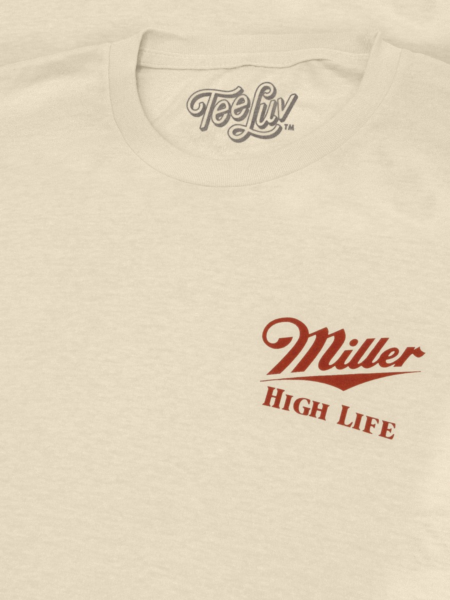 Miller High Life The Champagne of Beers Double Sided Logo T-Shirt