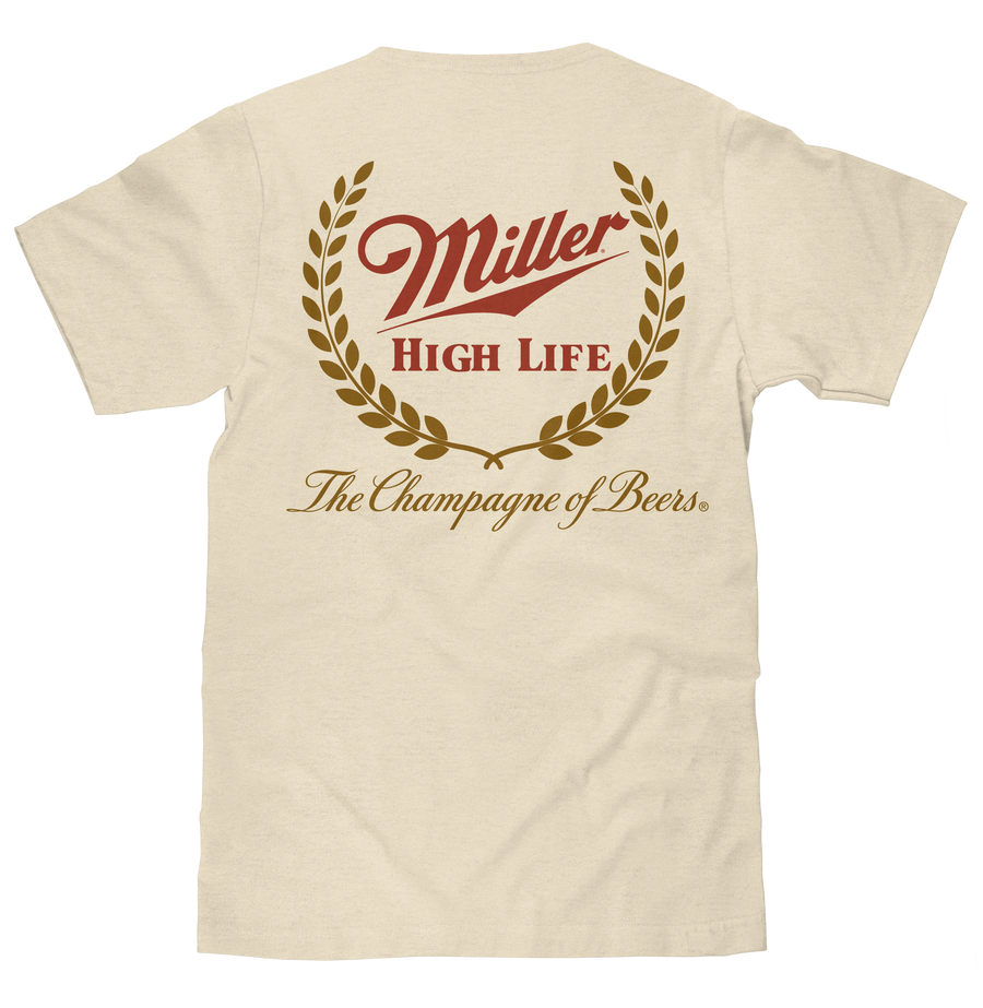 Miller High Life The Champagne of Beers Double Sided Logo T-Shirt