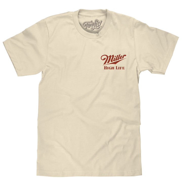 Miller High Life The Champagne of Beers Double Sided Logo T-Shirt