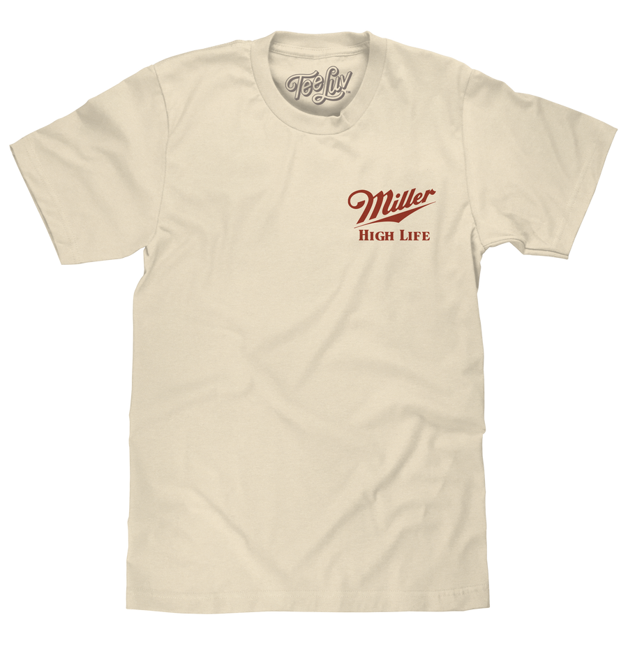 Miller High Life The Champagne of Beers Double Sided Logo T-Shirt