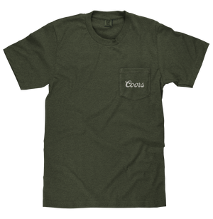 Tee Luv x Comfort Colors Faded Coors Rodeo Cowboy Left Chest Pocket T-Shirt - Moss Green