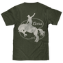 Tee Luv x Comfort Colors Faded Coors Rodeo Cowboy Left Chest Pocket T-Shirt - Moss Green