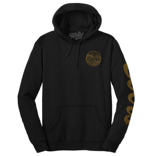 Coors Banquet Beer Double Sided with Sleeve Print Hooded Sweatshirt - Black