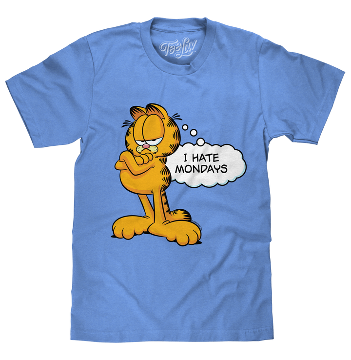 Garfield I Hate Mondays T-Shirt - Light Blue