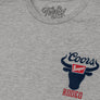 Coors Banquet Beer Rodeo Bull Front and Back Print T-Shirt - Athletic Gray Heather