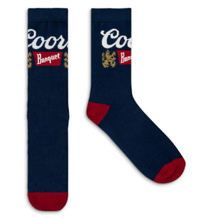 Coors Banquet Beer Crew Socks - Navy/Red