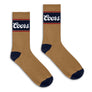 Coors Beer Logo Crew Socks - Tan/Navy/Red