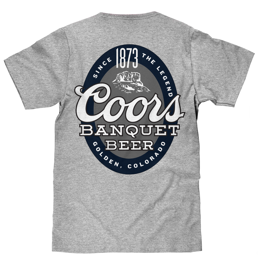 Coors Banquet Since 1873 Front and Back Print T-Shirt - Athletic Heather Gray