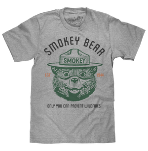 Est 1944 Smokey Bear Shirt Only You Can Prevent Wildfires T-Shirt - Light Gray