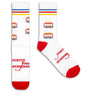 Mister Rogers Neighborhood Trolley Socks - White/Red/Yellow/Blue