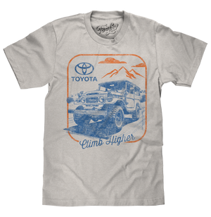 Retro Toyota Land Cruiser Climb Higher T-Shirt - Light Gray