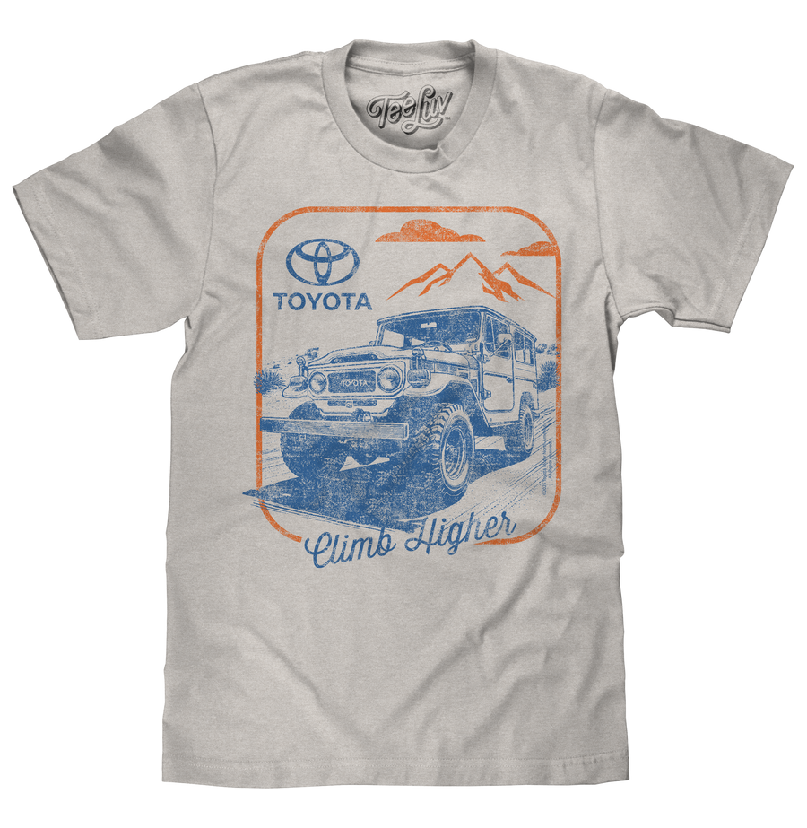 Retro Toyota Land Cruiser Climb Higher T-Shirt - Light Gray