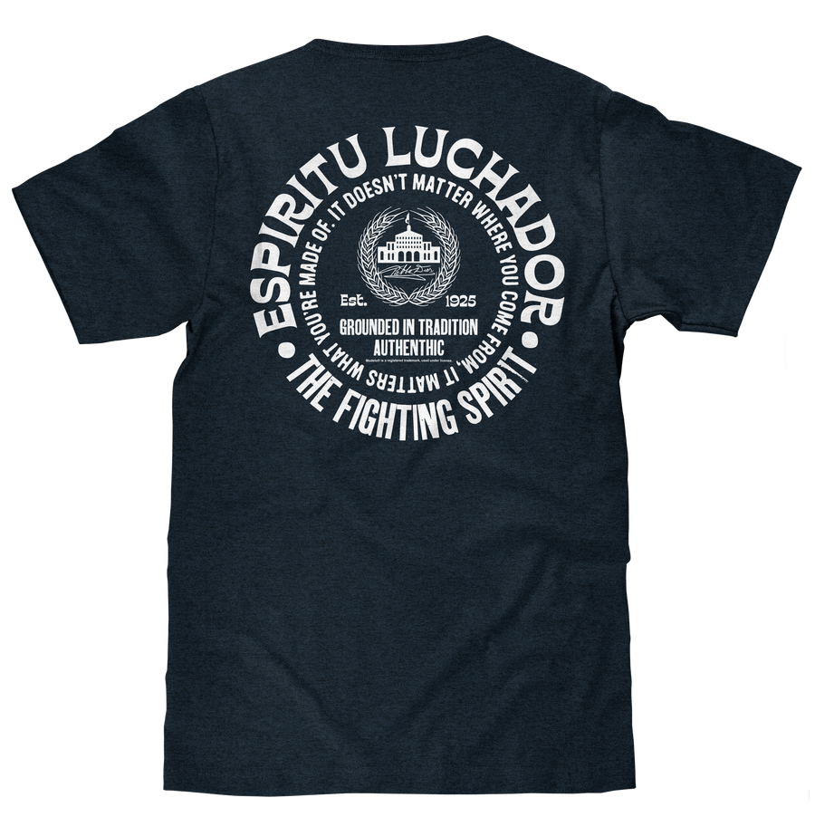 Cerveza Modelo The Fighting Spirit Front and Back Print T-Shirt - Navy Blue