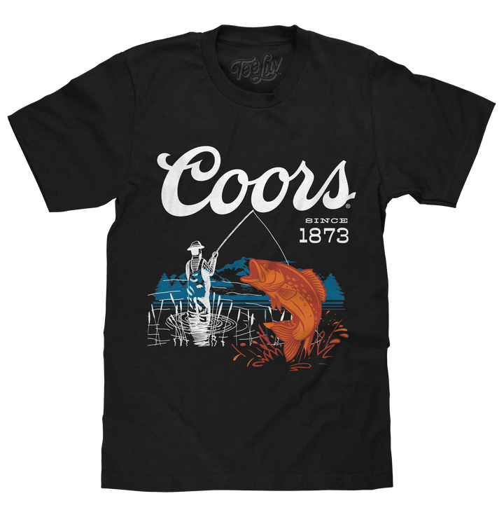 Coors Since 1873 Bass Fishing T-Shirt - Black