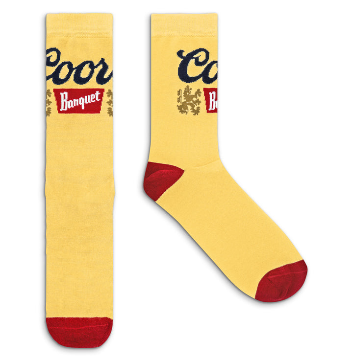 Coors Banquet Beer Brand Socks - Tan/Red/Blue