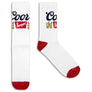 Coors Banquet Beer Logo Crew Socks - White/Red/Blue