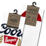Coors Banquet Beer Logo Crew Socks - White/Red/Blue