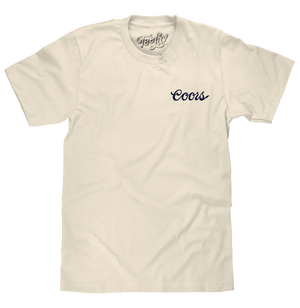 Made in the USA Coors Beer Double Sided Cowboy T-Shirt - Natural Beige