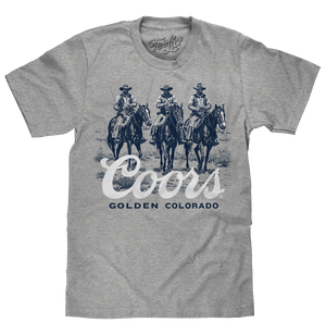 Coors Golden Colorado Ranch Cowboys Beer T-Shirt - Athletic Heather