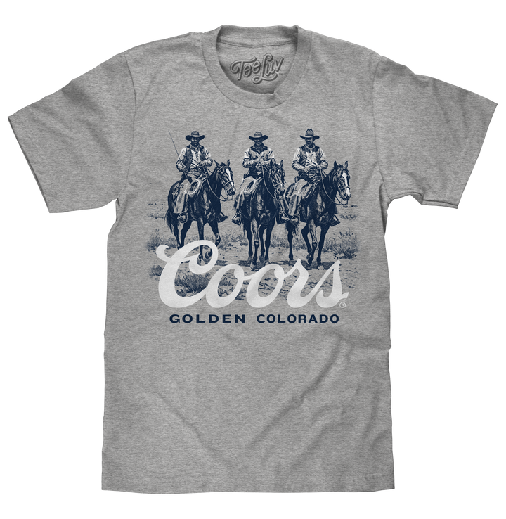 Coors Golden Colorado Ranch Cowboys Beer T-Shirt - Athletic Heather