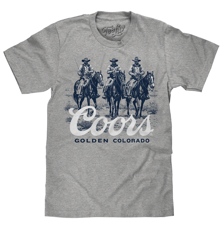 Coors Golden Colorado Ranch Cowboys Beer T-Shirt - Athletic Heather