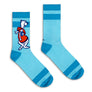 ICEE Retro Polar Bear Cartoon Character Socks - Blue/Red/White