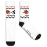 Chevrolet Corvette Sports Car Crossed Flag Crew Socks - White/Black/Red