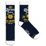 Corona Extra Cold Cerveza Beer Logo Socks-Navy/Yellow/White