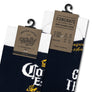 Corona Extra Cold Cerveza Beer Logo Socks-Navy/Yellow/White