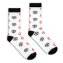 Tee Luv Toyota Car Emblem Crew Socks - White/Black/Red