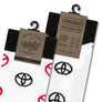 Tee Luv Toyota Car Emblem Crew Socks - White/Black/Red