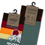 Tee Luv Toyota Land Cruiser Mountain Sunset Crew Length Socks - Blue/Brown/Orange/Yellow