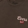 Coors Banquet Golden Colorado Cowboys Double Sided Beer T-Shirt - Tobacco Brown