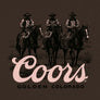 Coors Banquet Golden Colorado Cowboys Double Sided Beer T-Shirt - Tobacco Brown